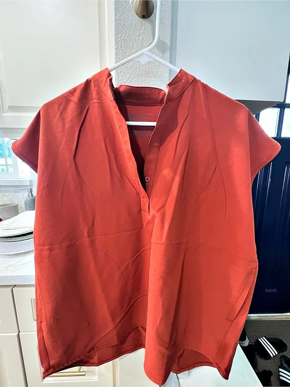 FIGS Rafaela Oversized Scrub Top Women's Rust Orange Size Small